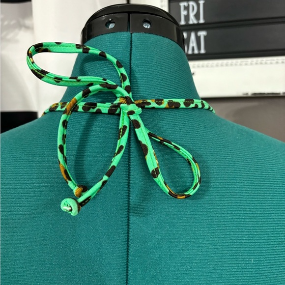 Luli Fama Dale Guapa leopard molded push up bandeau halter bikini top - Picture 7 of 14